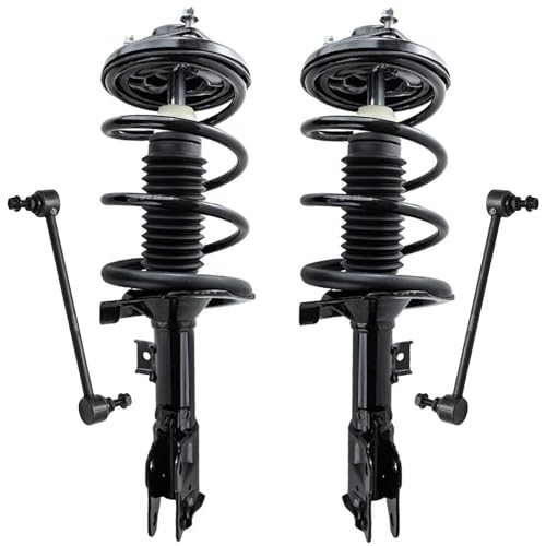 Detroit Axle - Front Struts Sway Bars for 2008-2011 Mitsubishi Lancer [GTS] 2 Struts with Coil Spring Assembly 2 Sway Bar End Links 2009 2010 Replacement Suspension Kit - size: 4QS54595/Sway Kit