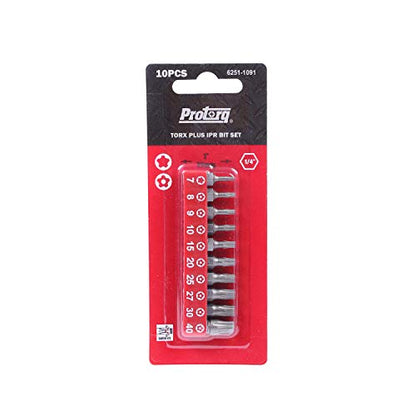 Protorq TORX PLUS IPR, Torx Plus 5-Point Tamper-Proof Security Bits (IPR 7-IPR 40), 25mm, 10 -Pieces, High Grade S2 Steel - size: 10pc 1 in. Torx Plus IPR