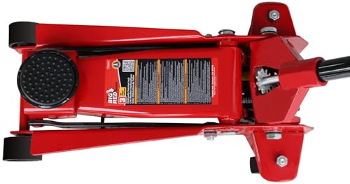 Big RED 3-Ton Heavy Duty Hydraulic Floor Jack, Dual Pump Quick Lift with Low Profile Design, 6600LBS Capacity for All Terrain Vehicles,Red