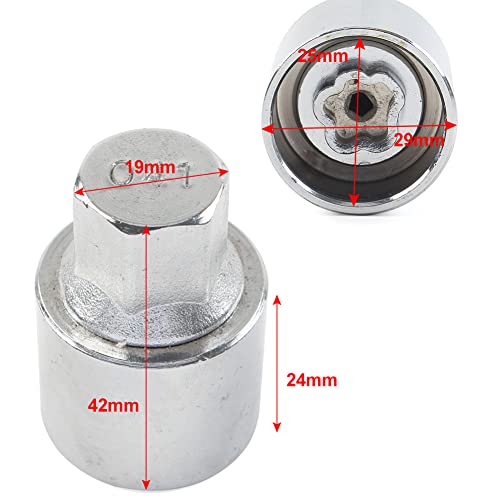 FSFY Wheel Lock Lug Nut Remover Kit, Automotive Wheel Anti-Theft Screw Removal Key Socket for BMW 1 2 3 4 5 6 7 Series, Pattern 10