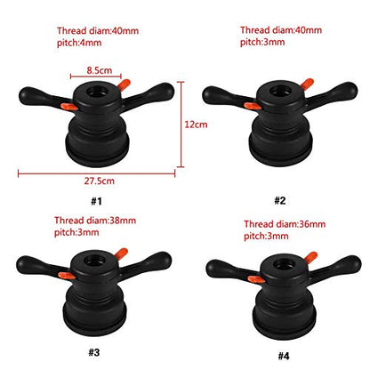 Wheel Balancer Tire Change Tool, 40mm/ 38mm/ 36mm Wheel Balancer Quick Release Wing Nut & Pressure Cup Hub Shaft Nut (Thread Diam. 40mm, Pitch 4mm) - size: Thread Diam. 40mm, Pitch 4mm