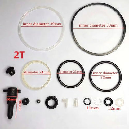 2 Ton Vertical Hydraulic Bottle Jack Repair Kit, Oil Seal O-Ring Complete Replacement Parts