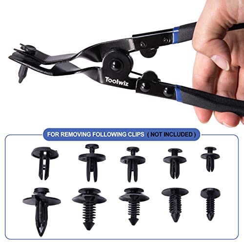 Toolwiz Panel Removal Tool Universal Auto Door Car Upholstery Trim Clip Removal Plier - Car Interior Clip Fastener Panel Pliers Automotive Prevents Damage to Trim Vehicle Dash Radio Audio Installer