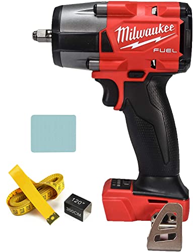 Milwaukee M18 18V Fuel 3/8'' Brushless Cordless Mid-Torque Compact Impact Wrench Bare Tool + Accessories, Black & Red