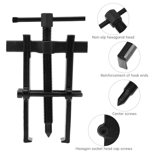 Two Jaw Bearing Puller, Adjustable 2 Jaws Gear Remover Tool, Puller Kit for Bearing, Gears, Pulley, Flywheel, Motorcycle, Car (6 inch) - size: 6 inch