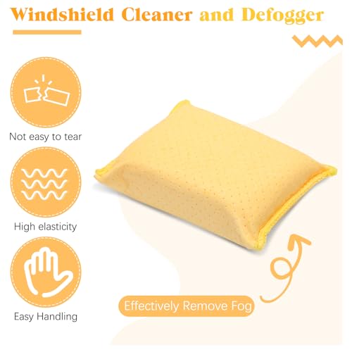 Newtay 8 Pcs Car Windshield Defogger Sponge Window Cleaner Tool for Car Windshield Mirrors Glass No Scratch Absorbent Defogger Chamois Sponge Bulk Auto Wash Cleaning Supplies