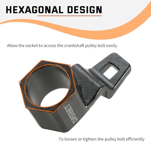 DASBET 50mm Hex Crankshaft Crank Damper Pulley Holding Wrench Socket Tool | Compatible for Honda Acura