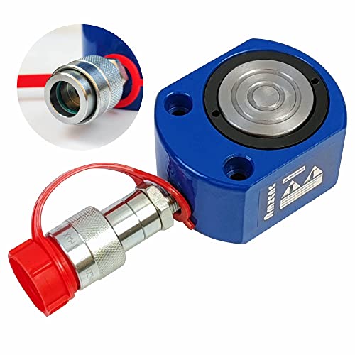 AMZCNC 5T Hydraulic Ram Cylinder Low Profile Hydraulic Cylinder Jack Single Section Mini Jack Ram 7mm Stroke - size: 5T
