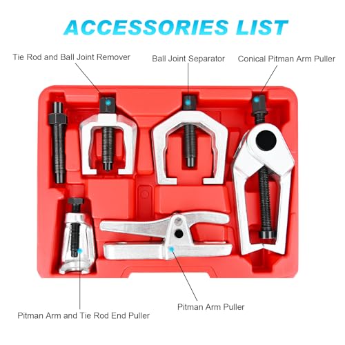 Nilight Ball Joint Separator, Pitman Arm Puller, Tie Rod End Tool, 5-in-1 Front End Service Set for Easy Removal, Splitter Removal Kit - style: Ball Joint Separator Kit