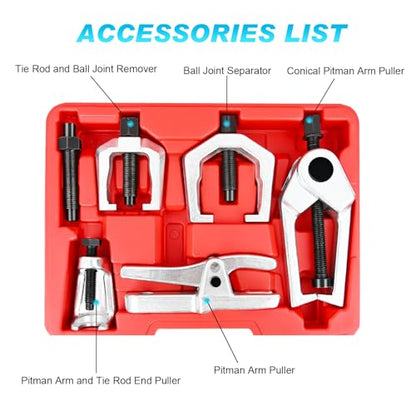 Nilight Ball Joint Separator, Pitman Arm Puller, Tie Rod End Tool, 5-in-1 Front End Service Set for Easy Removal, Splitter Removal Kit - style: Ball Joint Separator Kit