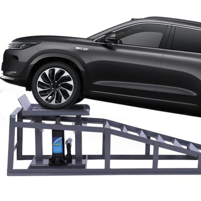 2 PCS Hydraulic Car and Truck Service Ramps Adjust Heights 9.8-15in Heavy Duty Vehicle Lift Ramp 5T/11000LBS Capacity for Home Garage Maintenance Oil Changes
