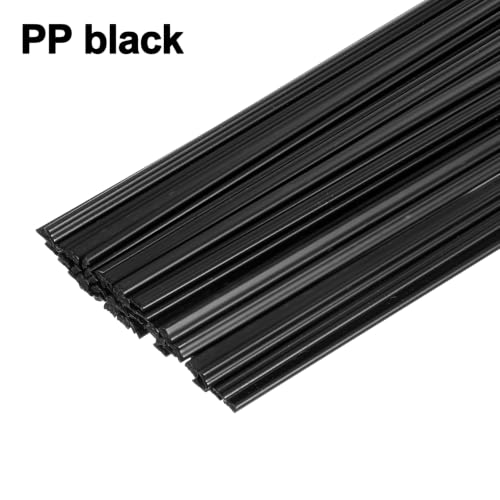 50 Pcs Plastics Welding Repair Rods Strips Kit 9.8 In Plastic Welder Black PP Plastic Welding Rods for Hot Air Welder Machine Car Bumpers Daily Repair | Plastic Welding Repair Rods Strips Kit, for Hot Air Welder Machine Car Bumpers Daily Repair