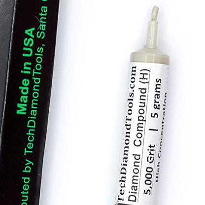 TechDiamondTools Diamond Polishing Compound Polishing Paste USA Made 5,000 Grit 2-3 Microns for Marble Glass Metal Rock Jewelry Resin Silver Chrome Gemstone with High Concentration of Diamond Powder - size: 5,000 grit / 2 - 3 microns