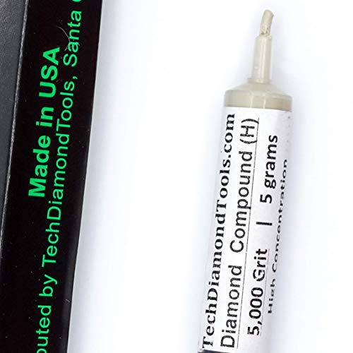 TechDiamondTools Diamond Polishing Compound Polishing Paste USA Made 5,000 Grit 2-3 Microns for Marble Glass Metal Rock Jewelry Resin Silver Chrome Gemstone with High Concentration of Diamond Powder - size: 5,000 grit / 2 - 3 microns