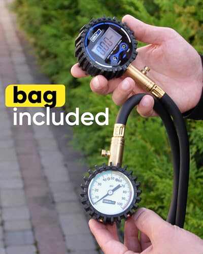 GERCHWAY Digital Tire Pressure Gauge 200 PSI - Accurate Air Pressure Gauge for Tires with Easy-to-Read Numbers & 45° Angle Chuck