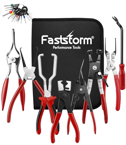 Fuel Line Pliers Set 8 Pcs, Fuel Line Hose Clamp Removal Pliers, Push Pin Tools, Relay Puller, Panel Clip Remover & Filter Caliper, Spring Clamp Plier for Fuel System Maintenance. - size: 8 PCS -021