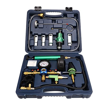 Coolant System Vacuum Refill Kit, Radiator Pressure Leak Tester Antifreeze Filler with Universal Fitting, Lightweight Portable Toolbox for Most Vehicles