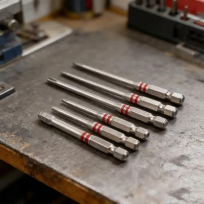 6-Piece All-in-One Pagoda Hex Scredriver Bit Set (Silvery) | Featuring magnetic hexagonal shanks and a unique pagoda-shaped internal hex design, 1.5–6mm