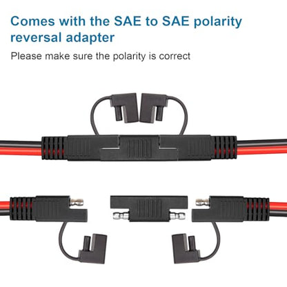 XRDS -RF SAE Extension Cable 20FT– Heavy Duty 10AWG Tinned Copper Wire with SAE Battery Cable Terminal Connectors for Automotive, RV, Marine, and Solar Applications. - size: 20 FT