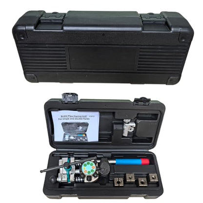 Professional Brake Line Flaring Tool Kit – 45° Single, Double & Bubble Flare Maker for 3/16", 1/4", 5/16", 3/8" Tubing | Universal Brake Repair & Fuel Line Flaring Tool for DIY & Mechanics