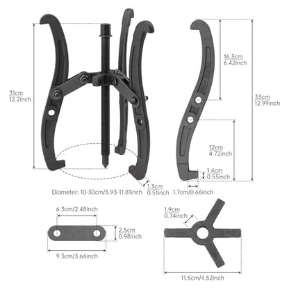 ChgImposs 12 Inch 2 Jaw / 3 Jaw Gear Puller, Multifunction Standard Carbon Steel Bearing Puller with 4 Single Hole Claw Pullers for Car/Mechanical Repairing - size: 12 Inch