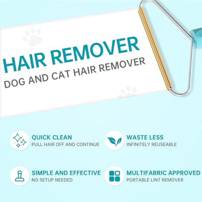 3-Pack Pet Hair Removal Tool,Dog Cat Hair Remover,Lint Shaver Cleaner Pro,Fur Removal Tool,Portable Carpet Scraper,Carpet Rake,Pet Hair Brush for Carpet,Clothes,Car Mats,Couch,Pet Bed,Furniture - color: Blue