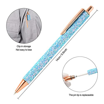 NEWISHTOOL 2 Pack Glitter Pin Pen Weeding Tool, Air Relase Pen for Car Wrap Installation, Vinyl Craft Adhesive Weeding and Removing Negative Pieces, Shinny Sequins Weed Pens for Vinyl