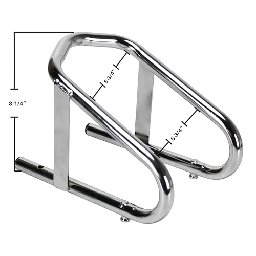 Extreme Max 5001.5763 Deluxe Chrome Motorcycle Wheel Chock - 5.5" Wide