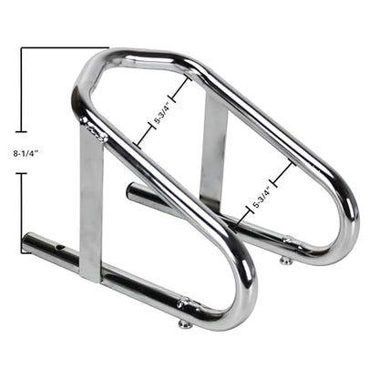 Extreme Max 5001.5763 Deluxe Chrome Motorcycle Wheel Chock - 5.5" Wide