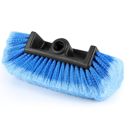 10" Car Wash Brush Head with Soft Bristles - Gentle on Paint, Compatible with Poles, Perfect for Cars, Trucks, RVs, Boats, Decks, and More (Blue) - color: 1 Pcs