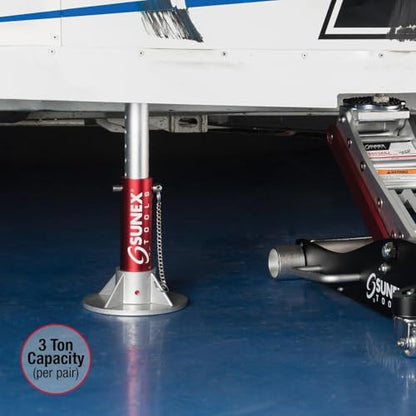 SUNEX TOOLS 1003AJ 3 Ton Aluminum Jack Stands