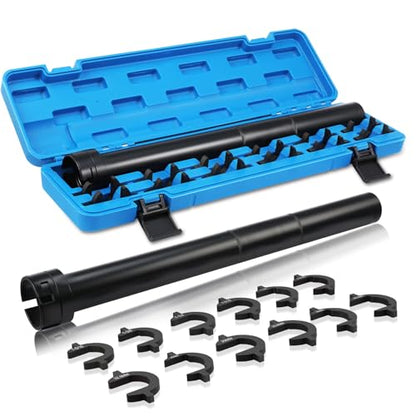 13 Pcs Inner Tie Rod Removal Tool Kit, Inner Tie Rod Tool for Removal and Installation, Master Inner Tie Rod Tool Set with 12 Crowfoot Adapters 1/2 Inch Drive Tube and Tool Case