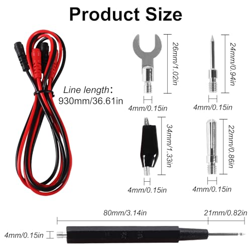 16-in-1 Multimeter Probe Test Leads Kit with Electronical Alligator Clips Probes, Banana Plug, Test Probes, Power Testing Needle for Circuit Connection, Multimeter Automotive