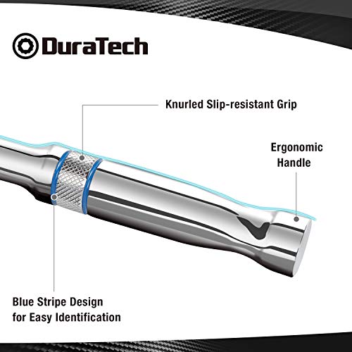 DURATECH 3-Piece Drive Ratchet, 90-Tooth Quick-Release Ratchet Wrench | 1/4", 3/8", 1/2" Socket Wrench for Men Women, Reversible, Cr-V Made, 4° Swing, Full Polished, Stocking Stuffers for Men Women - size: Combo Kit (EVA Tray)