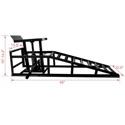 Hydraulic Car Ramps 2 Pack, 5 Ton 10,000 lbs Capacity Heavy Duty Auto Truck Service Ramps Lifts with Adjustable Height 9.8"-15", Low Profile Vehicle Ramps for Oil Changes, Garage Repair, Black