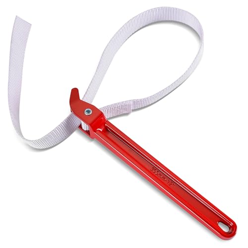 NYXOVA 12" Adjustable Strap Wrench – Heavy Duty Nylon Pipe Wrench, Oil Filter Opener, Anti-Slip Tool for Plumbing and Automotive Use