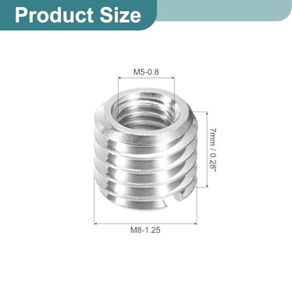 uxcell 10Pcs Threaded Inserts, M5-0.8x7 & M8-1.25x7 Stainless Steel 303 Screw Thread Sleeves Thread Repair Insert for Mechanical Equipment - size: M5-0.8x7 & M8-1.25x7mm