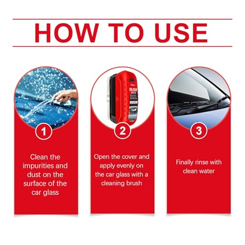 2pack Automotive Oil Film Cleaning Brush New Glass Coating for Windshield Glass Oil Film Remover, Strong Front Windshield Remover for Windshield Improves Clarity and Visibility