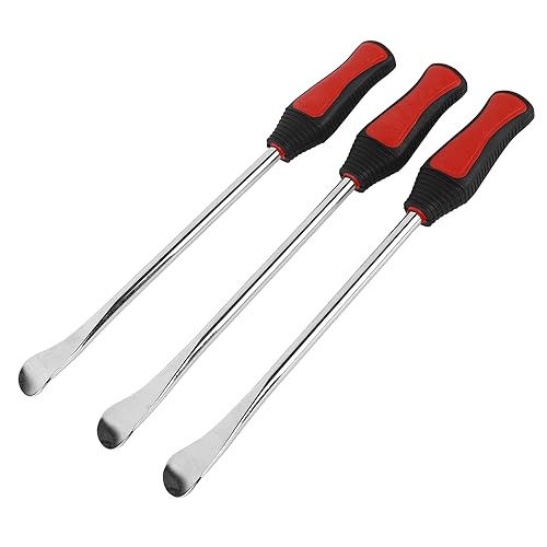 Motorcycle Steel Tire Spoon Lever Tool Set, Tire Changing Removal Kit with Valve Cores & Protective Cover