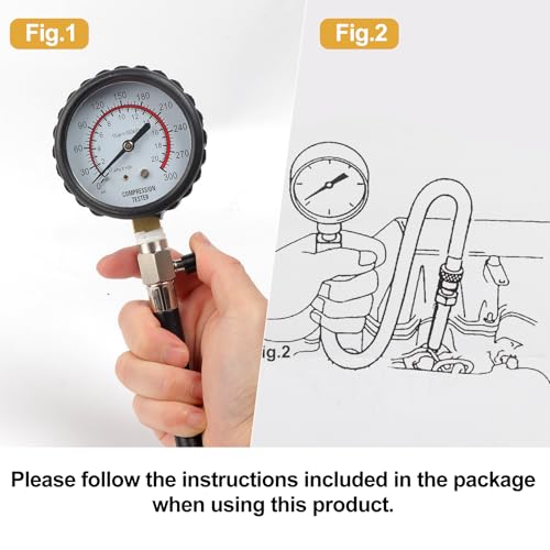 Deluxe Compression Test kit, Compression Tester Gasoline Engines | Model 2506, for 10-18mm Spark Plugs, Comprehensive Set with Dual Scale Gauge and Robust Storage Caseblack - size: Deluxe Compression test kit