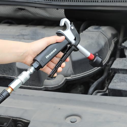 Hromee High Flow Air Blow Gun with 1/8-Inch Rubber Tip Set, Air Dust Gun Nozzle Compressor Accessories with 1/2-Inch Adapter