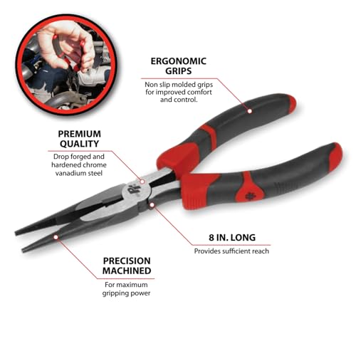 Performance Tool W30733 8-Inch Long Nose Pliers - size: 8" Long Nose Pliers