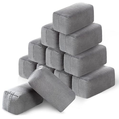 Riakrum 12 Pack Microfiber Applicator Pads Suede Car Detailing Sponge Ceramic Coating Applicator Pads Coating Sponge for Cars Graphene Metal Plastic Trim Ceramic Spray Applying Wax(Gray) - color: Gray