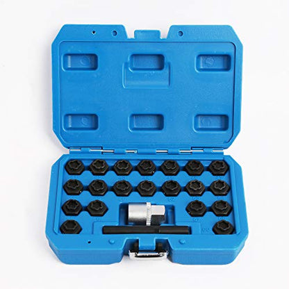WINTOOLS Compatible for 22PC Anti-Theft Wheel Locking Bolt Nut Key Removal Set Wheels Locks for BMW
