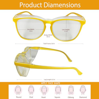 Feaglo Safety Glasses, Anti Fog Safety Goggles for Women Men, Blue Light Blocking Stylish Eye Protection Glasses Side Shield - color: Orange+purple+pink