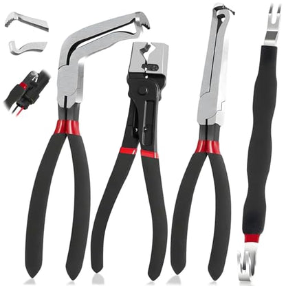 Electrical Disconnect Pliers, Electrical Connector Separator,Hose Clamp Pliers, 8in Automotive Tools, Automotive Tools for Push Tab Style Plugs-black - style: Pliers Set 4-Black