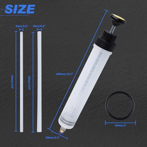 Fluid Extractor 500cc Oil Extractor Pump Fluid Pump for Automotive Applications, Fluid Syringe Pump Manual Suction Vacuum Fuel Car Transfer Siphon Pump for Cars Brake Fluid Removal Oil Change - size: 500CC