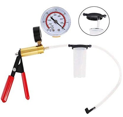 Hand held Vacuum Pump Tester kit,2 in 1 Brake Bleeder Clutch Bleeding System Test Kit for Automotive with Protected Case,Adapters