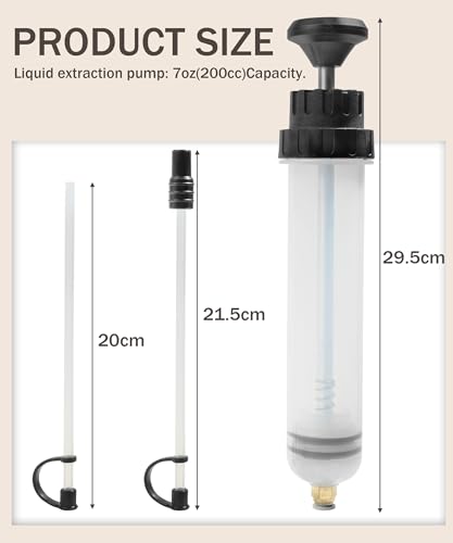 bylikeho Oil Extractor,Fluid Extractor,Car Accessories Auto Syringe Pump Automotive Fluid Syringe Pump Manual Suction Vacuum Fuel for Power Steering Transmission Gear Oil & Brake Fluid Transfers