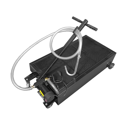 25 Gallon Low-Profile Oil Drain Pan with Electric Pump, Black | Low-profile oil drain pan includes an electric pump, T-handle and J-hook for easier oil changes on cars and trucks. - color: Black, size: 25 Gallon
